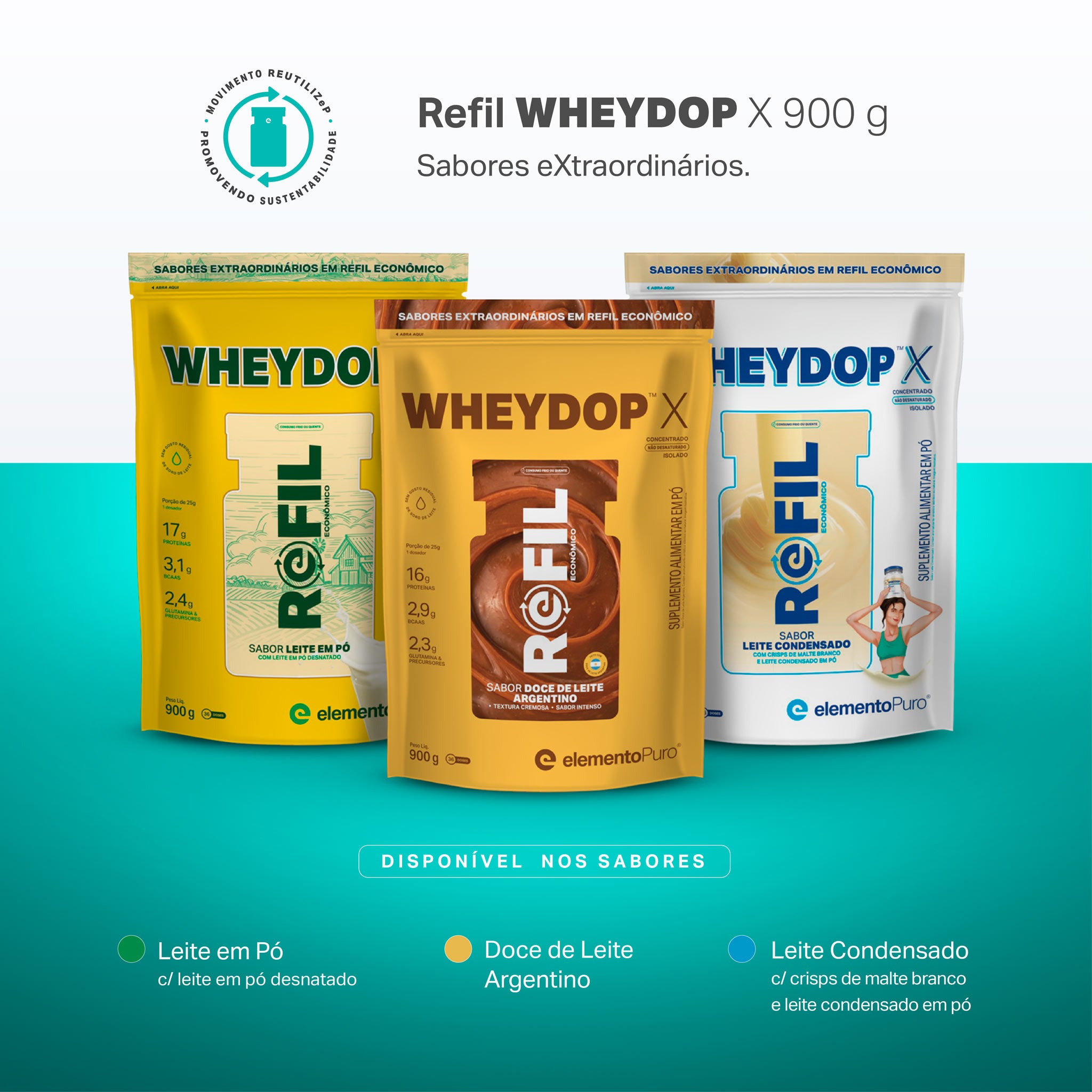 REFIL WHEYDOP X Doce de Leite Argentino 900g