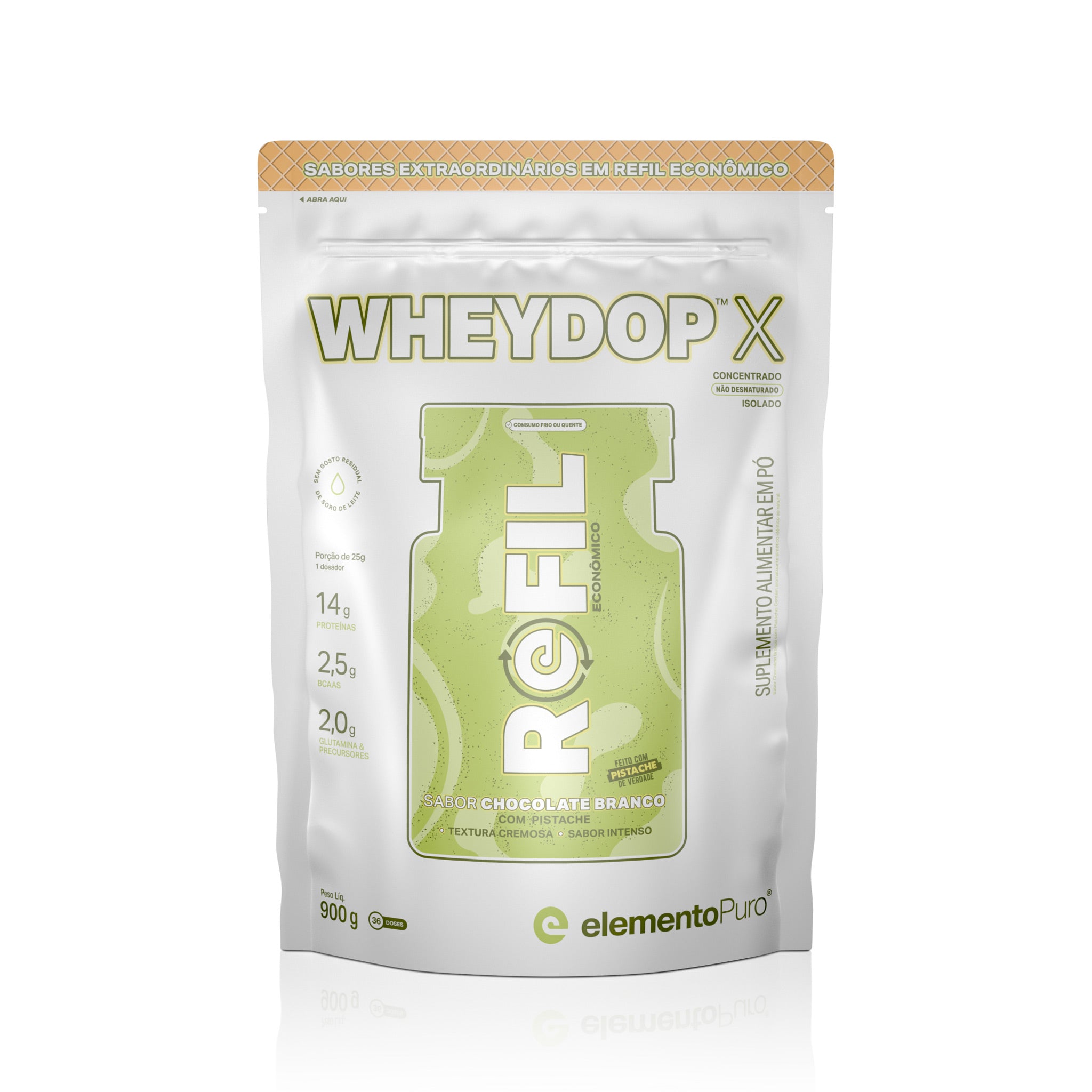 REFIL WHEYDOP X Chocolate Branco com Pistache 900g