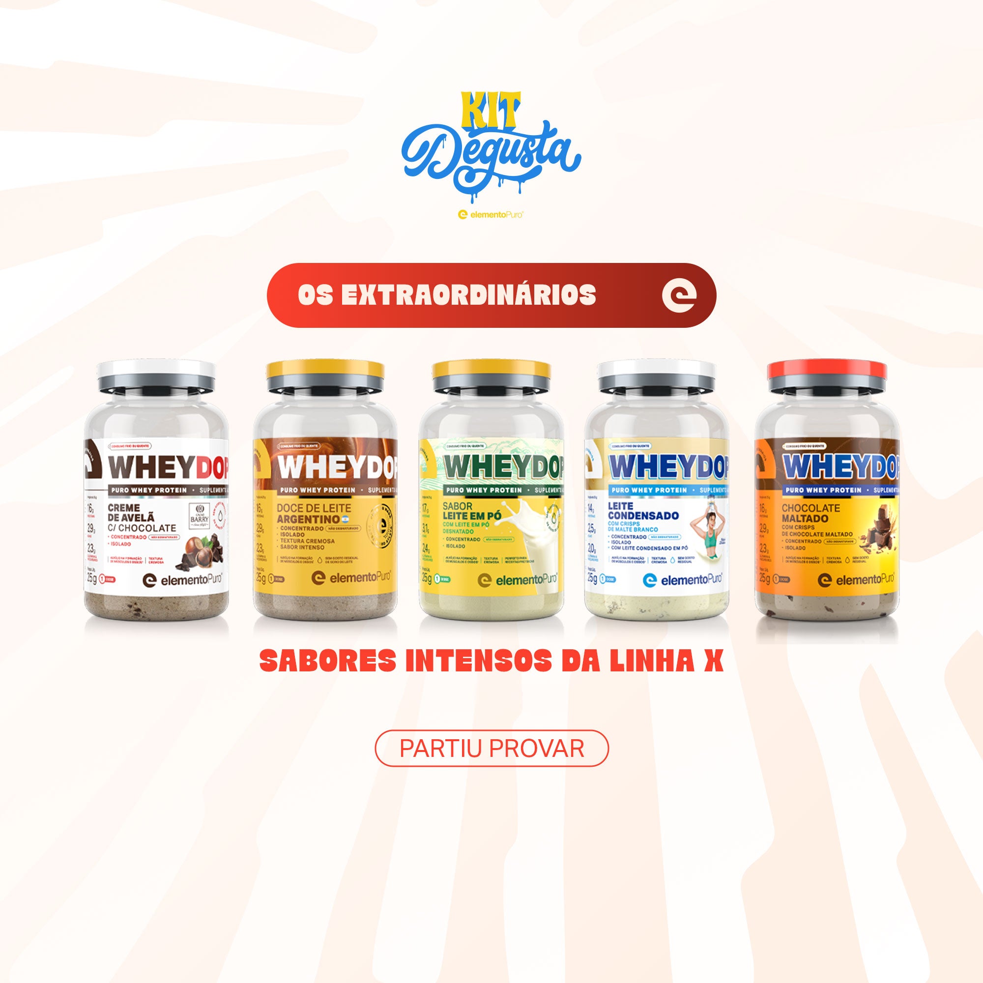 KIT Degusta - Os Extraordinários - MONODOSE WHEYDOP X 5x25g