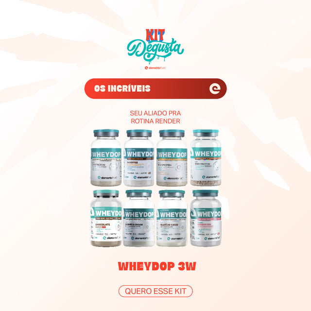 KIT Degusta - Os Incríveis - 8 MONODOSE WHEYDOP 3W