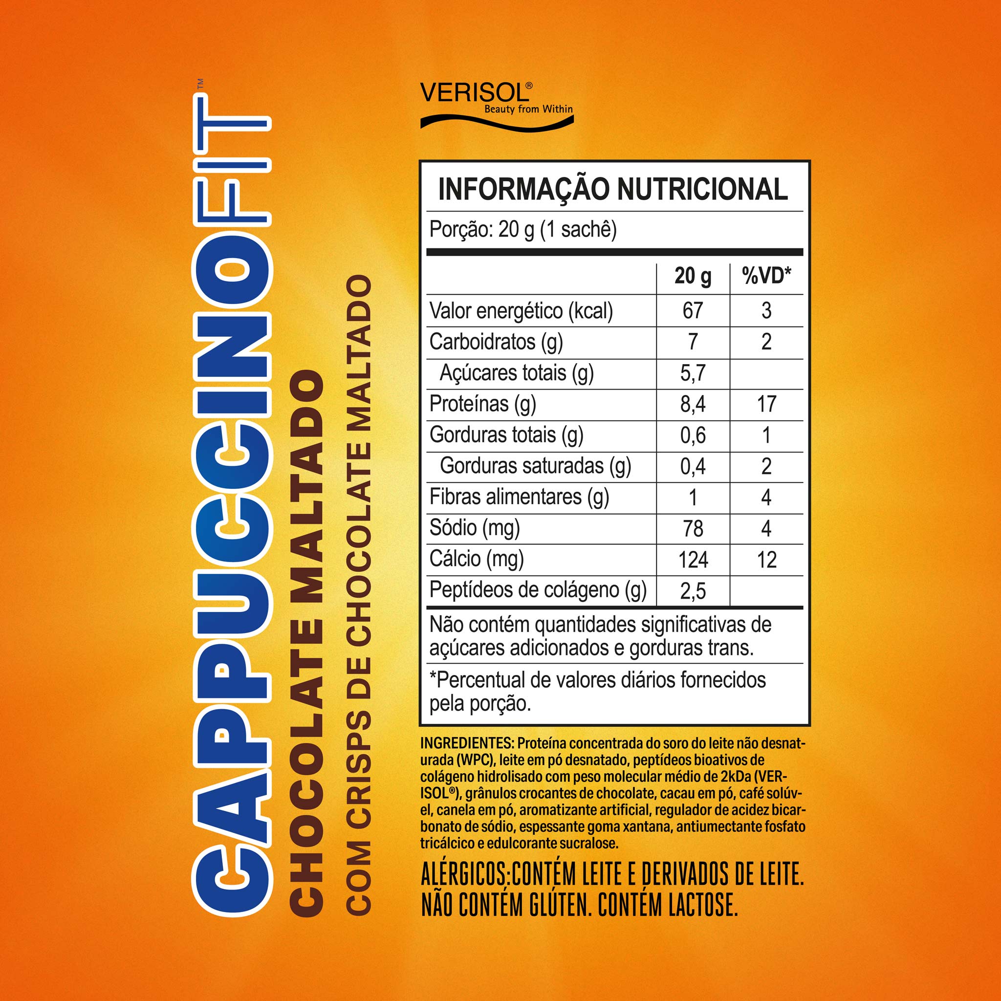 CAPPUCCINOFIT Chocolate Maltado Sachê 20g