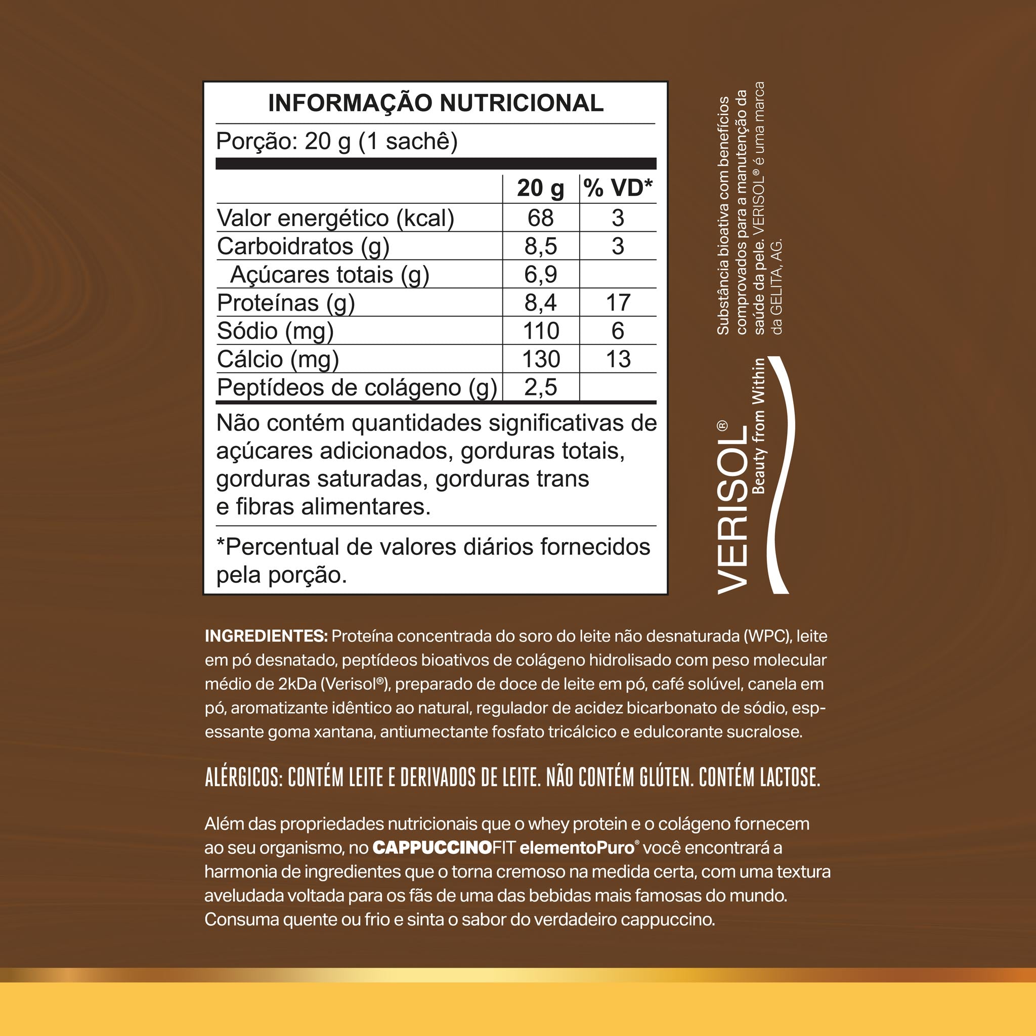 CAPPUCCINOFIT Doce de Leite Argentino Sachê 20g