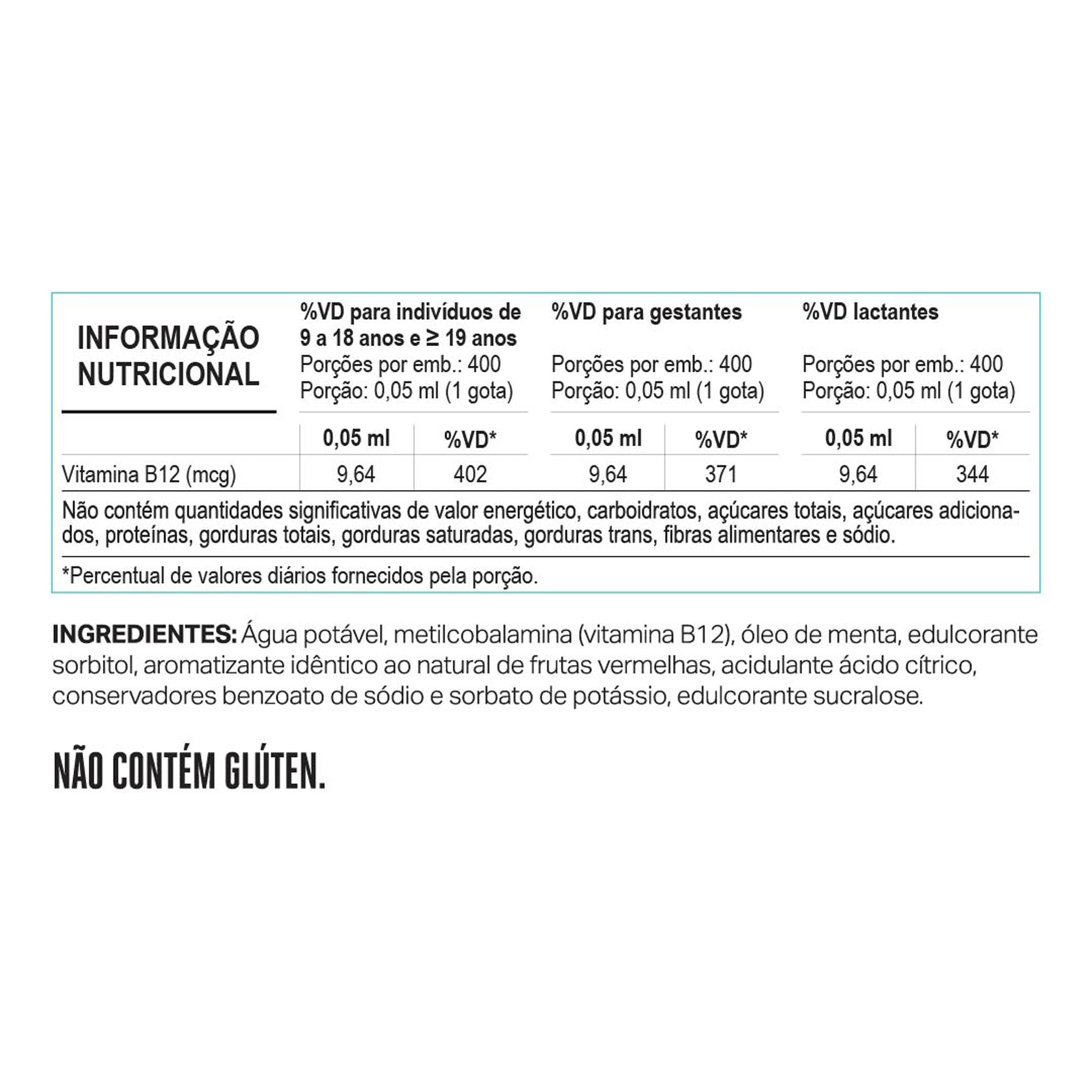 VITADOP B12 Metilcobalamina em Gotas Frutas Vermelhas 20ml
