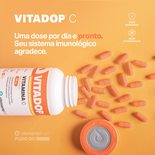 VITADOP C - Vitamina C Ácido Ascórbico 500 mg 60 Cápsulas