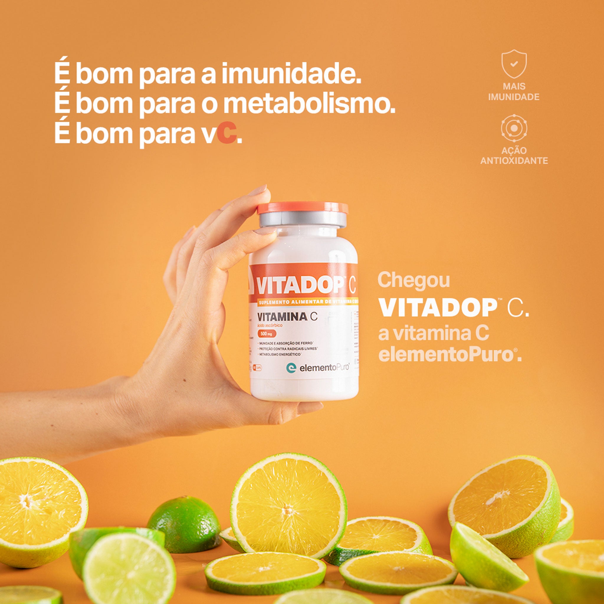 VITADOP C - Vitamina C Ácido Ascórbico 500 mg 60 Cápsulas