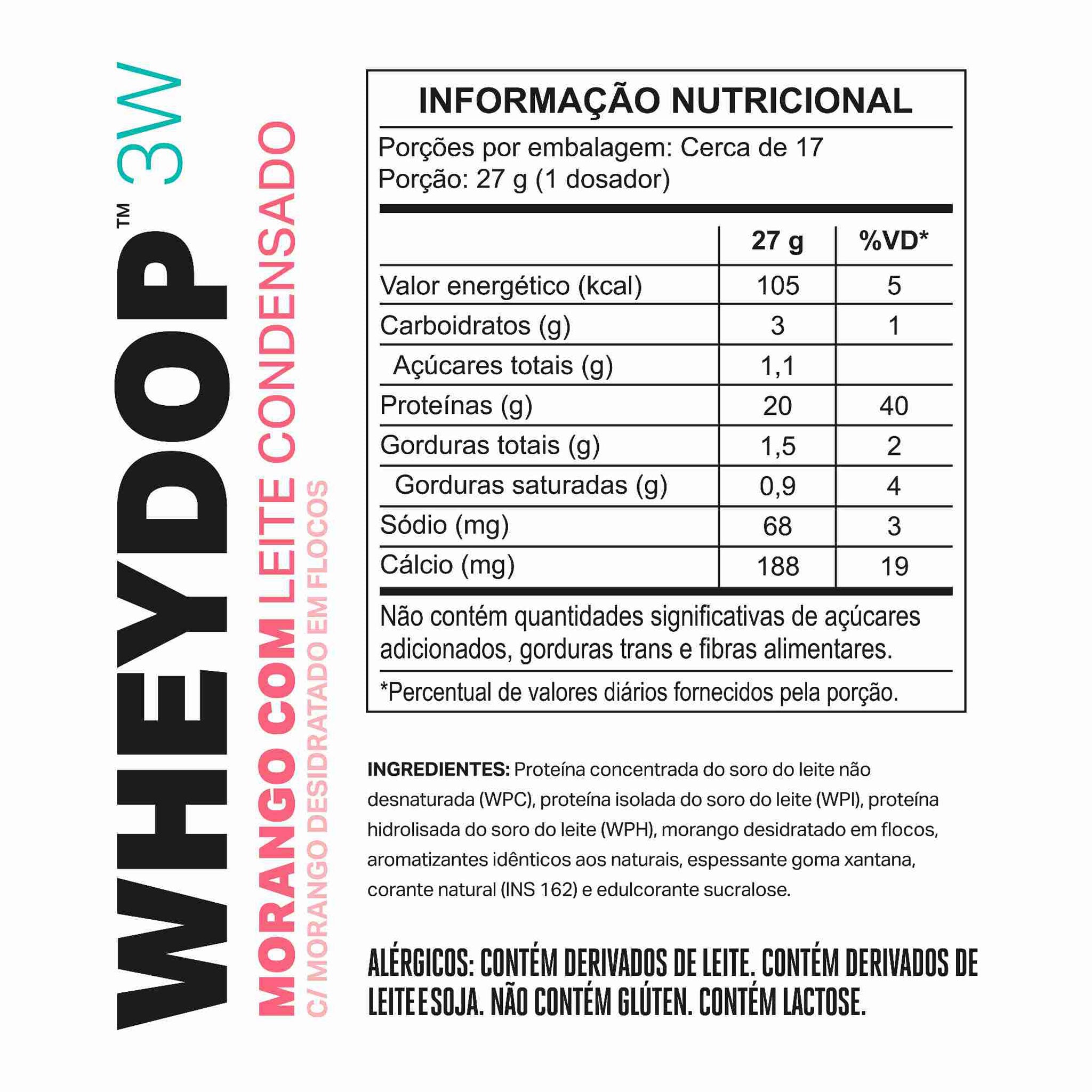 WHEYDOP 3W Morango com Leite Condensado 450g
