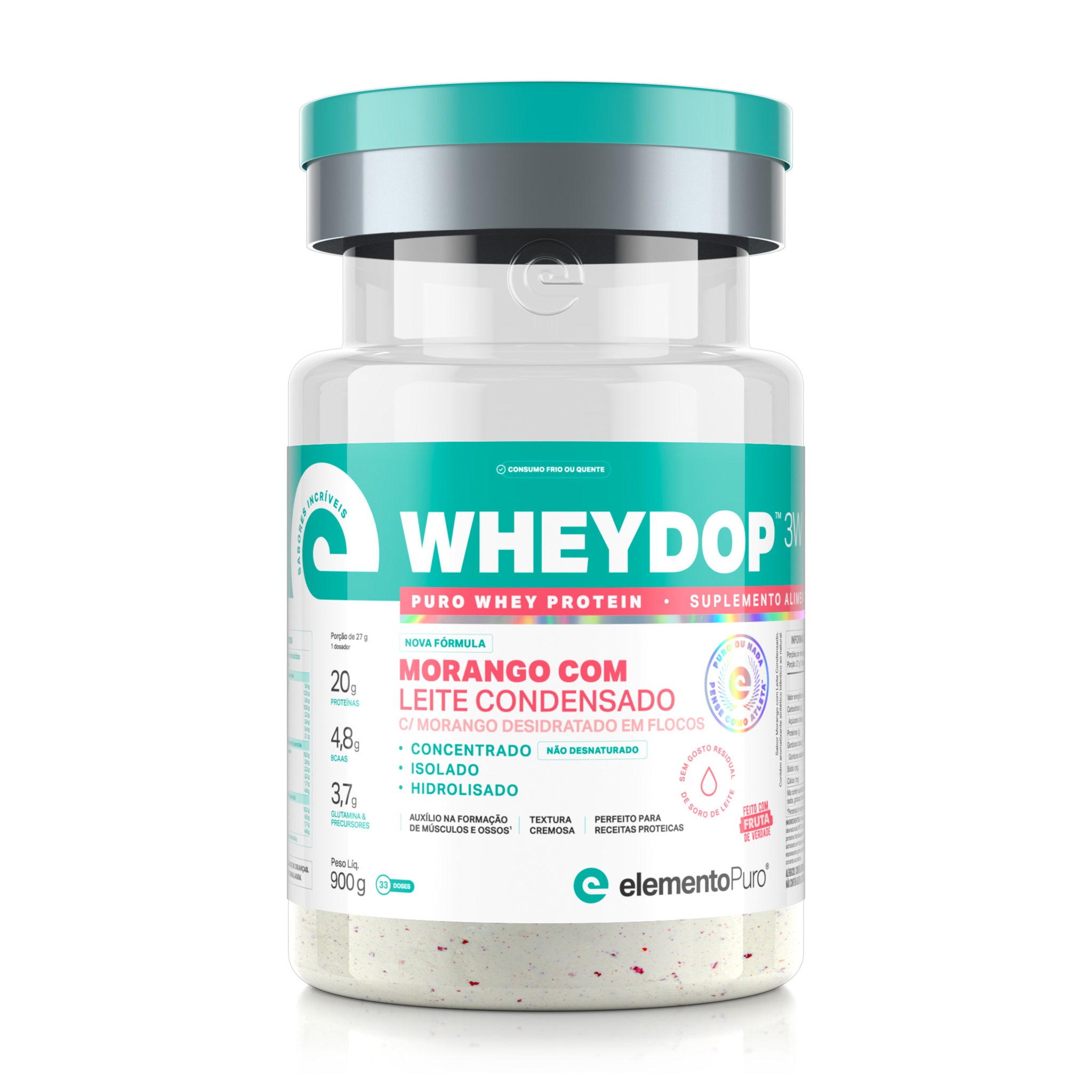 WHEYDOP 3W Morango com Leite Condensado 900g