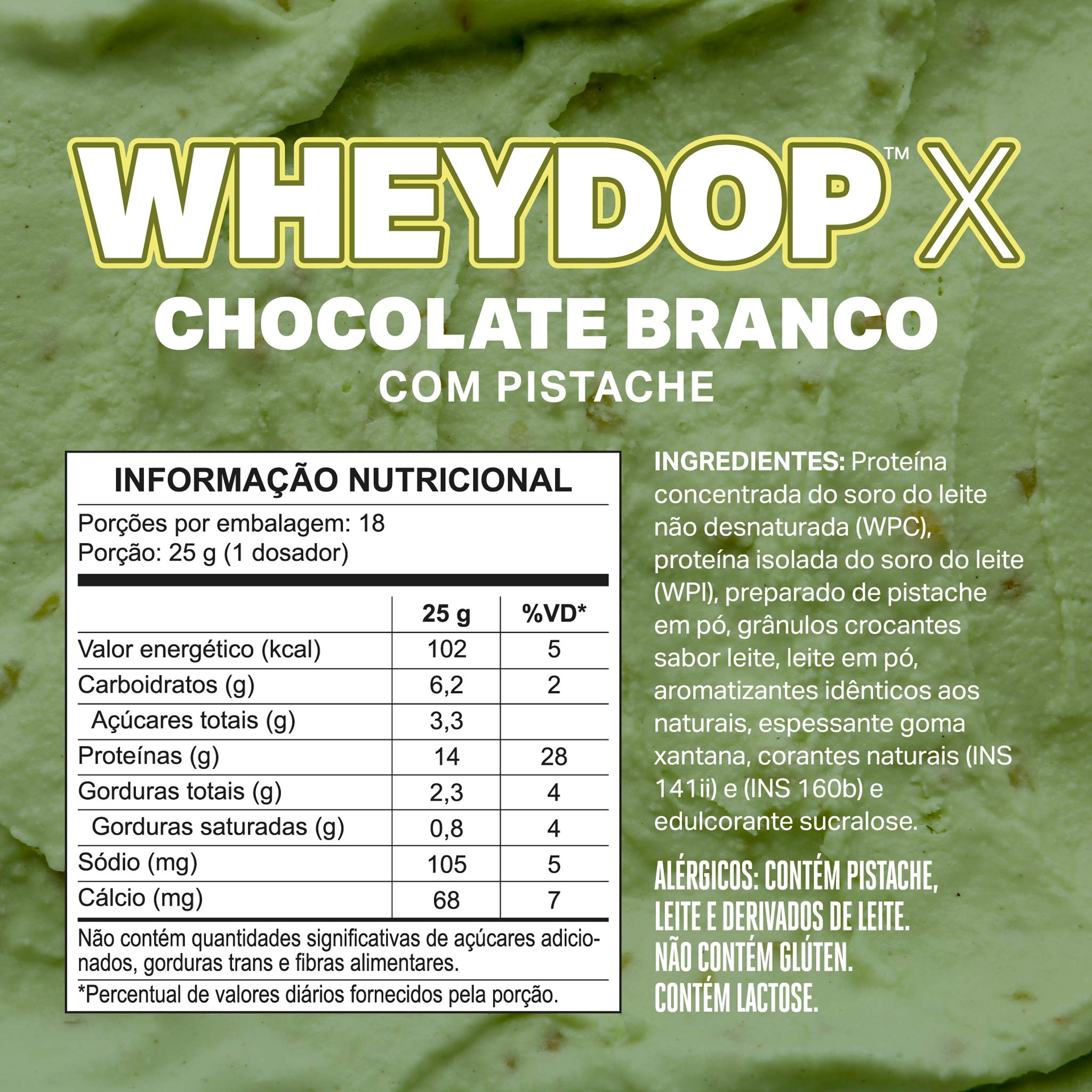 WHEYDOP X Chocolate Branco com Pistache 450g