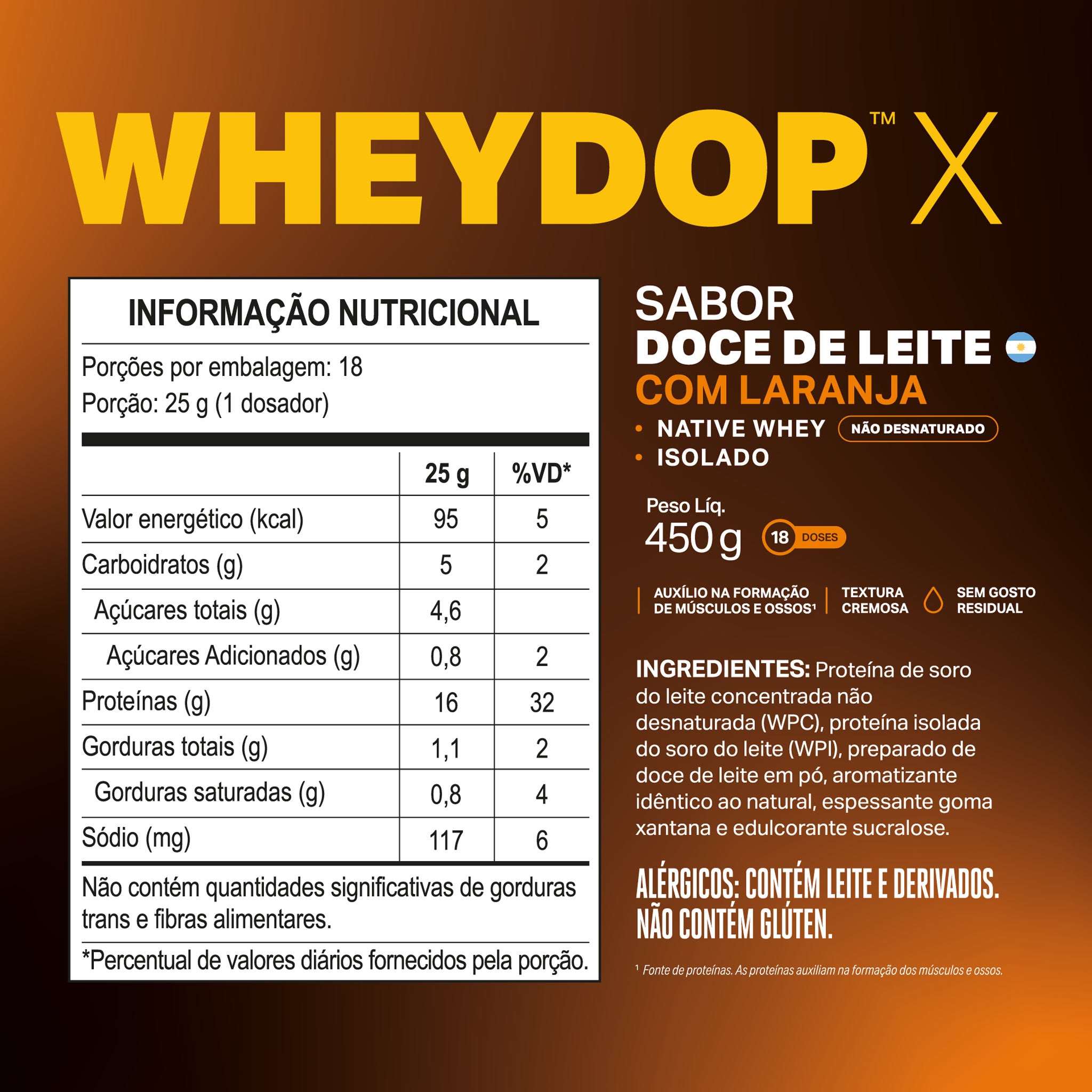 WHEYDOP X Doce de Leite com Laranja 450g