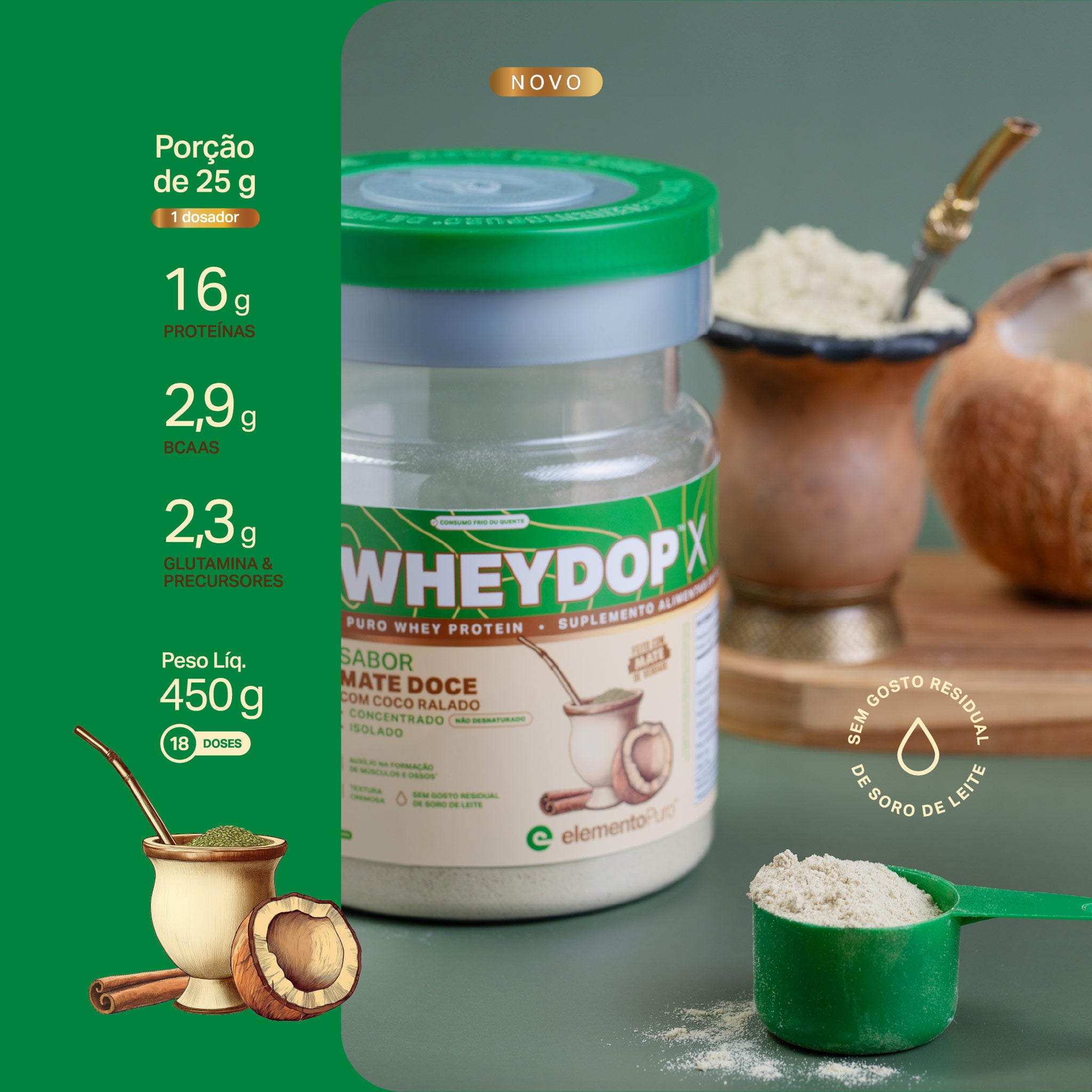 WHEYDOP X Mate Doce com Coco Ralado 450g