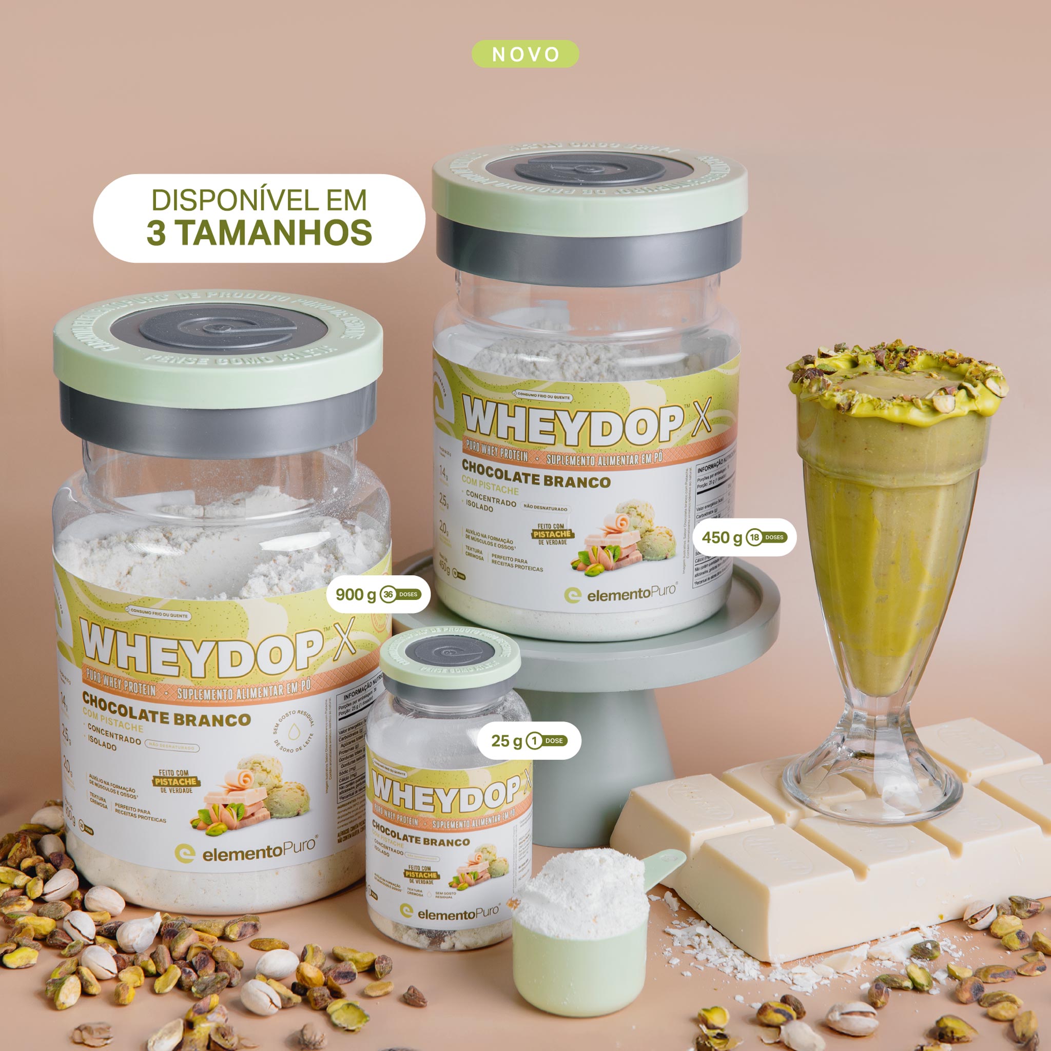 WHEYDOP X Chocolate Branco com Pistache 450g