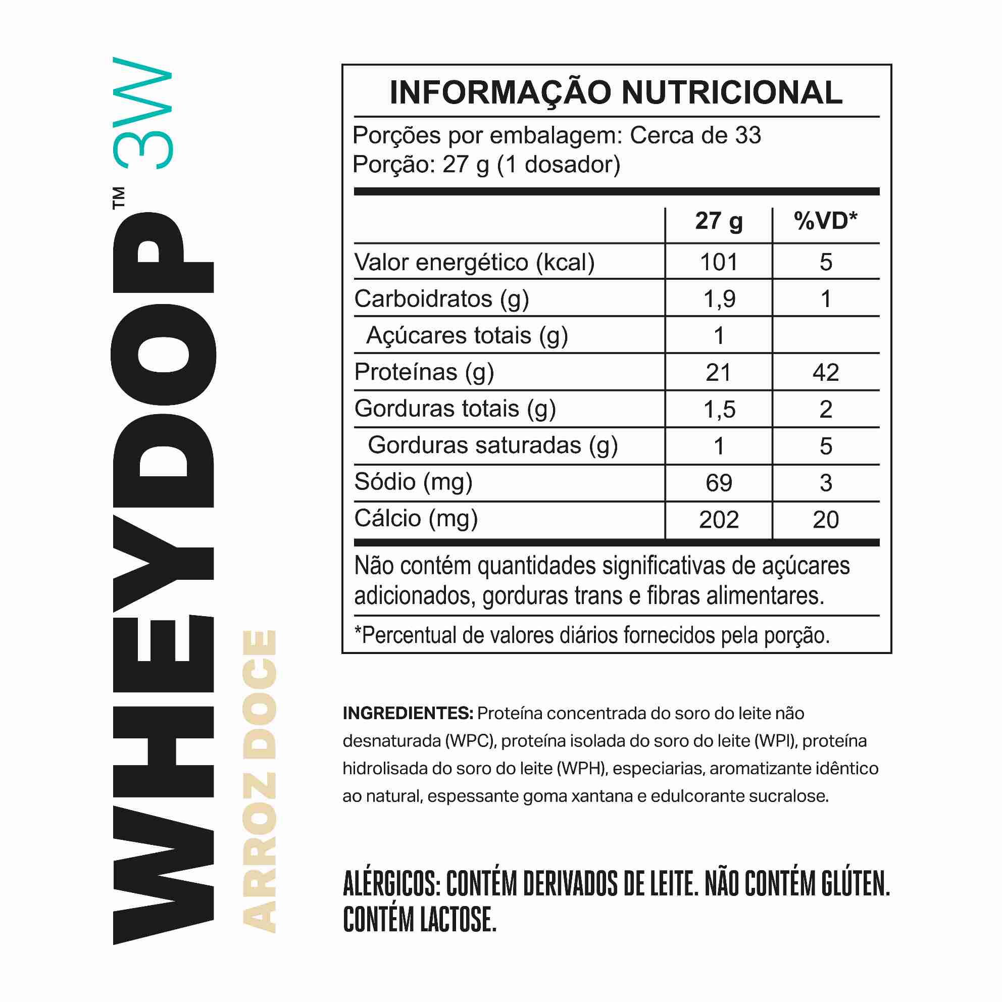 WHEYDOP 3W Arroz Doce 900g