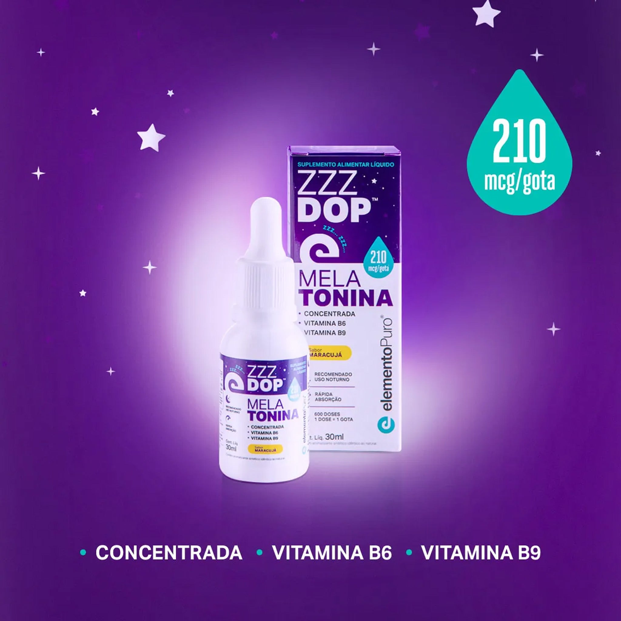 ZZZDOP Melatonina em gotas Maracujá 30 mL