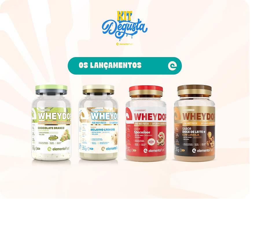 Kit Degusta Lançamentos com monodoses de WHEYDOP X