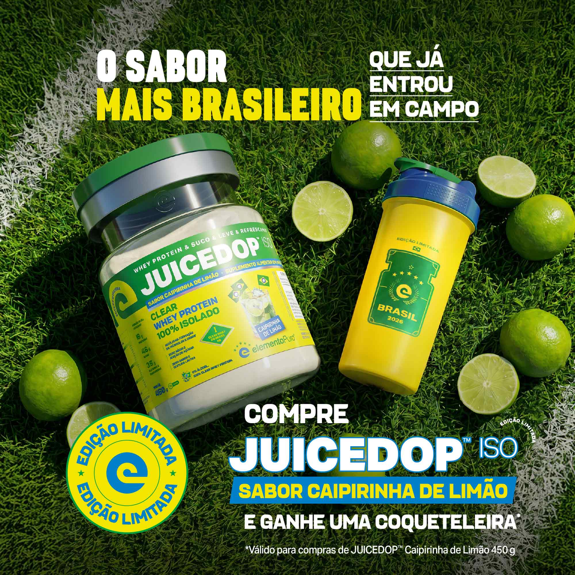 KIT JUICEDOP ISO Caipirinha de Limão 450g + Coqueteleira Exclusiva