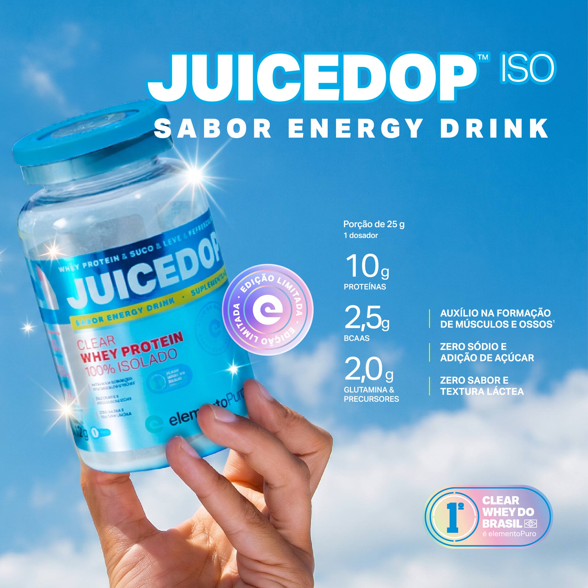 MONODOSE JUICEDOP Clear Whey Protein Energy Drink 12g