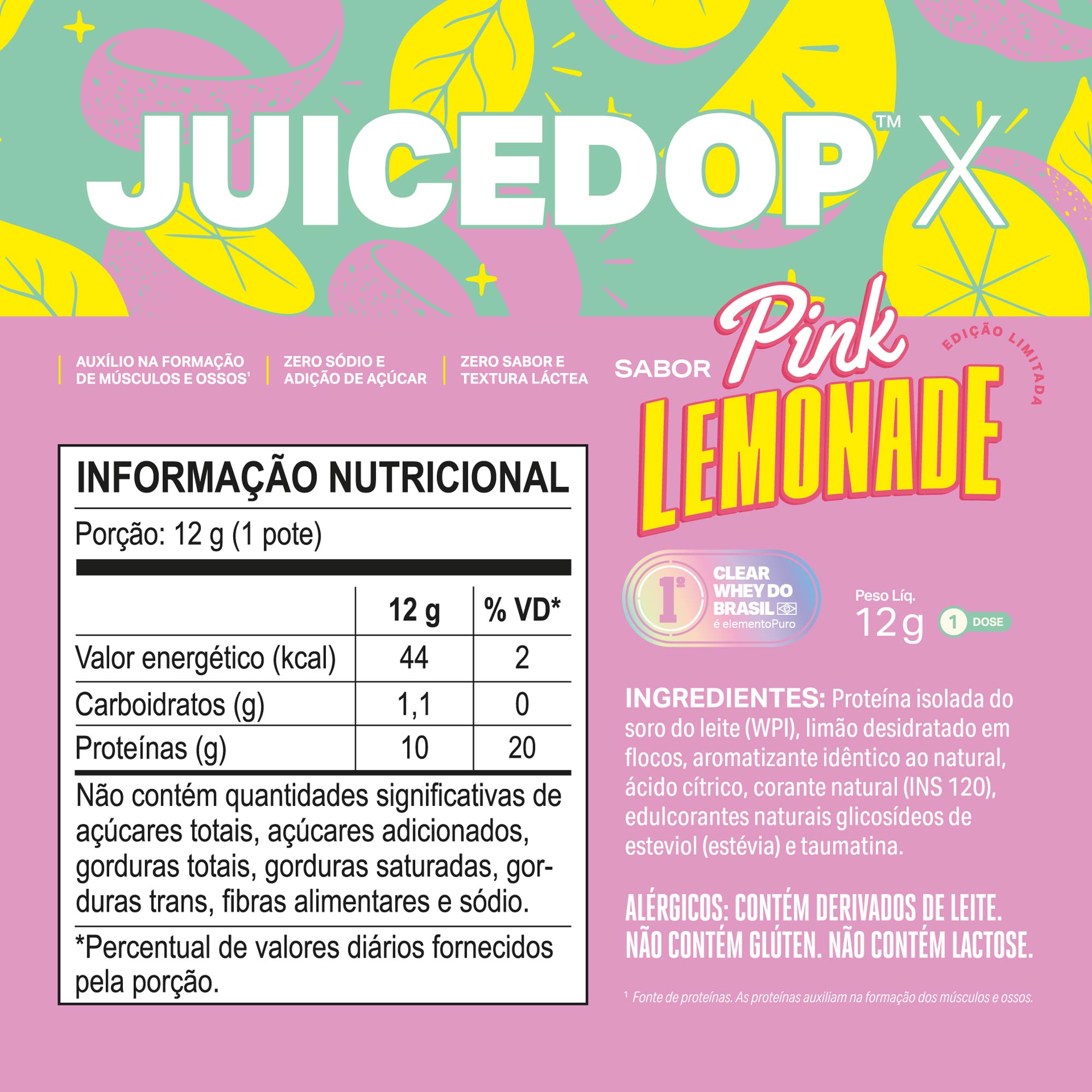MONODOSE JUICEDOP Clear Whey Protein Pink Lemonade 12g