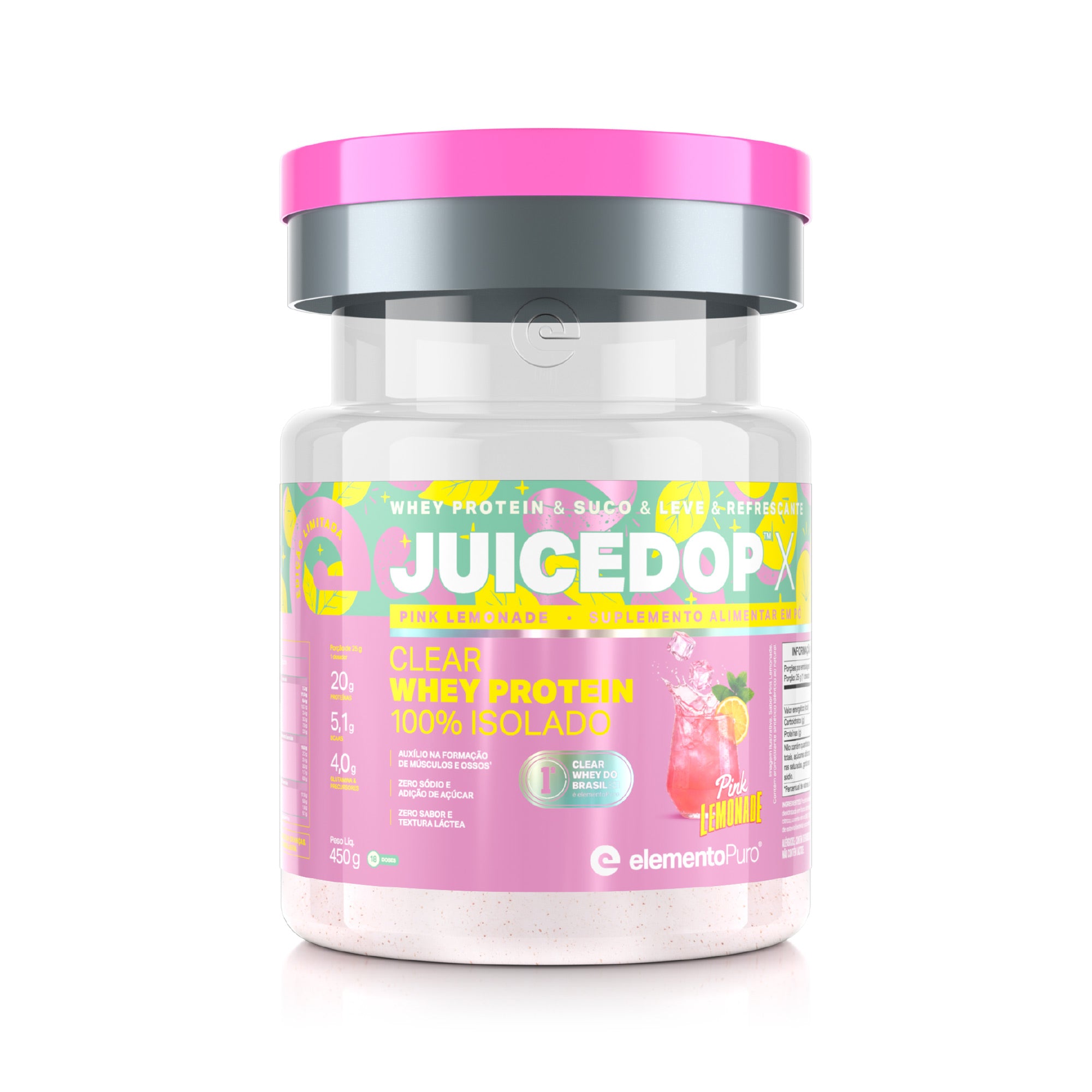 JUICEDOP Clear Whey Protein Pink Lemonade 450g