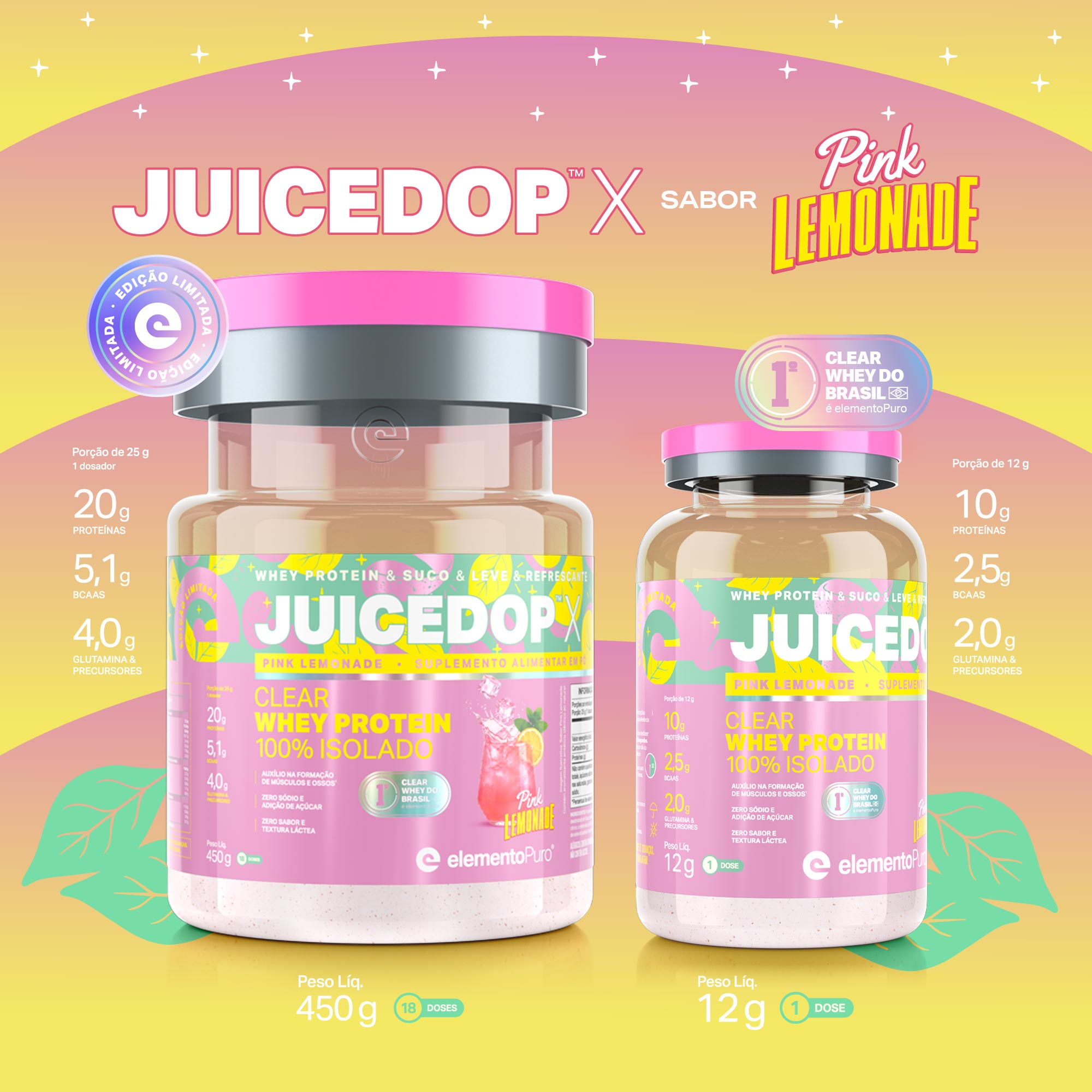 JUICEDOP Clear Whey Protein Pink Lemonade 450g
