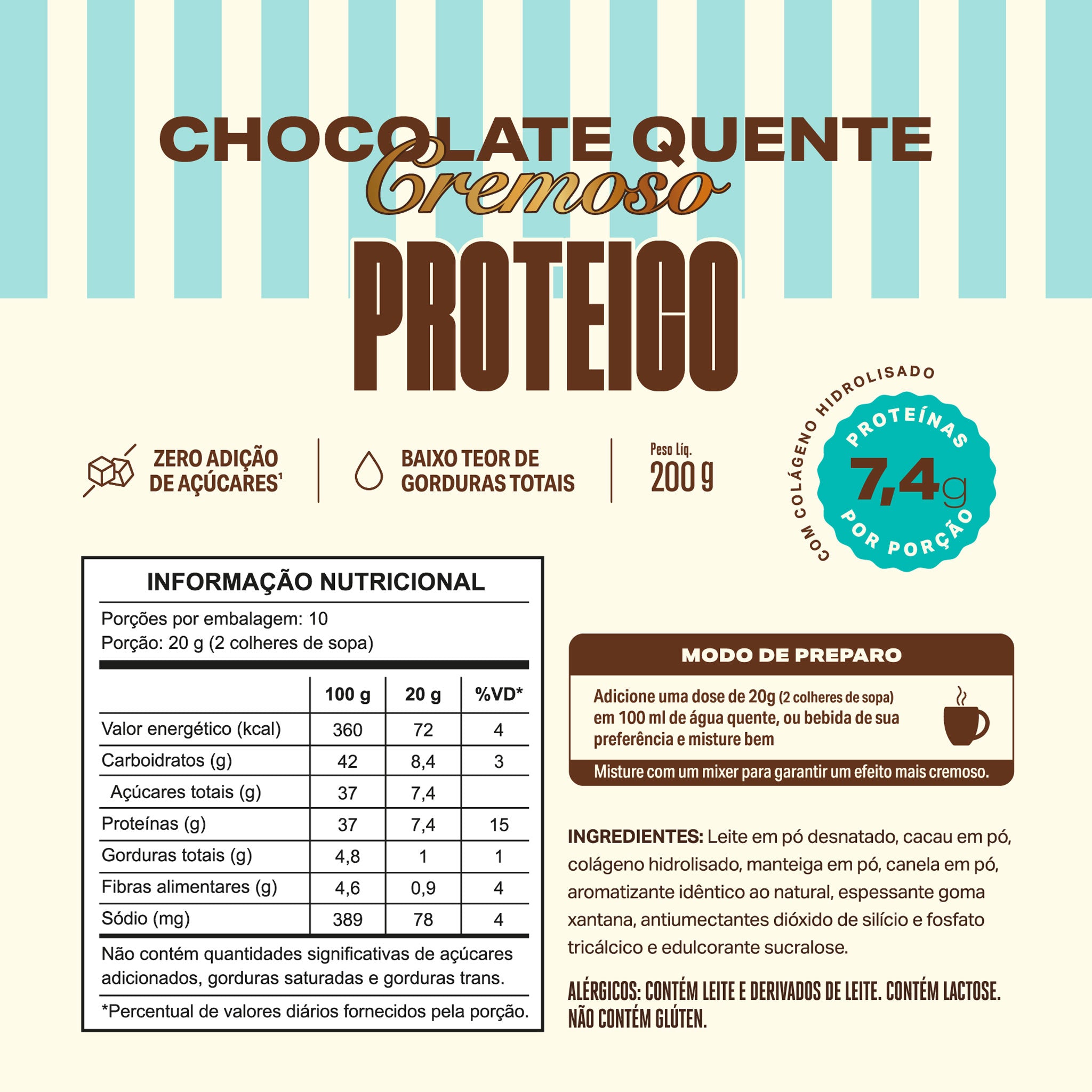 Chocolate Quente Cremoso Proteico 200g