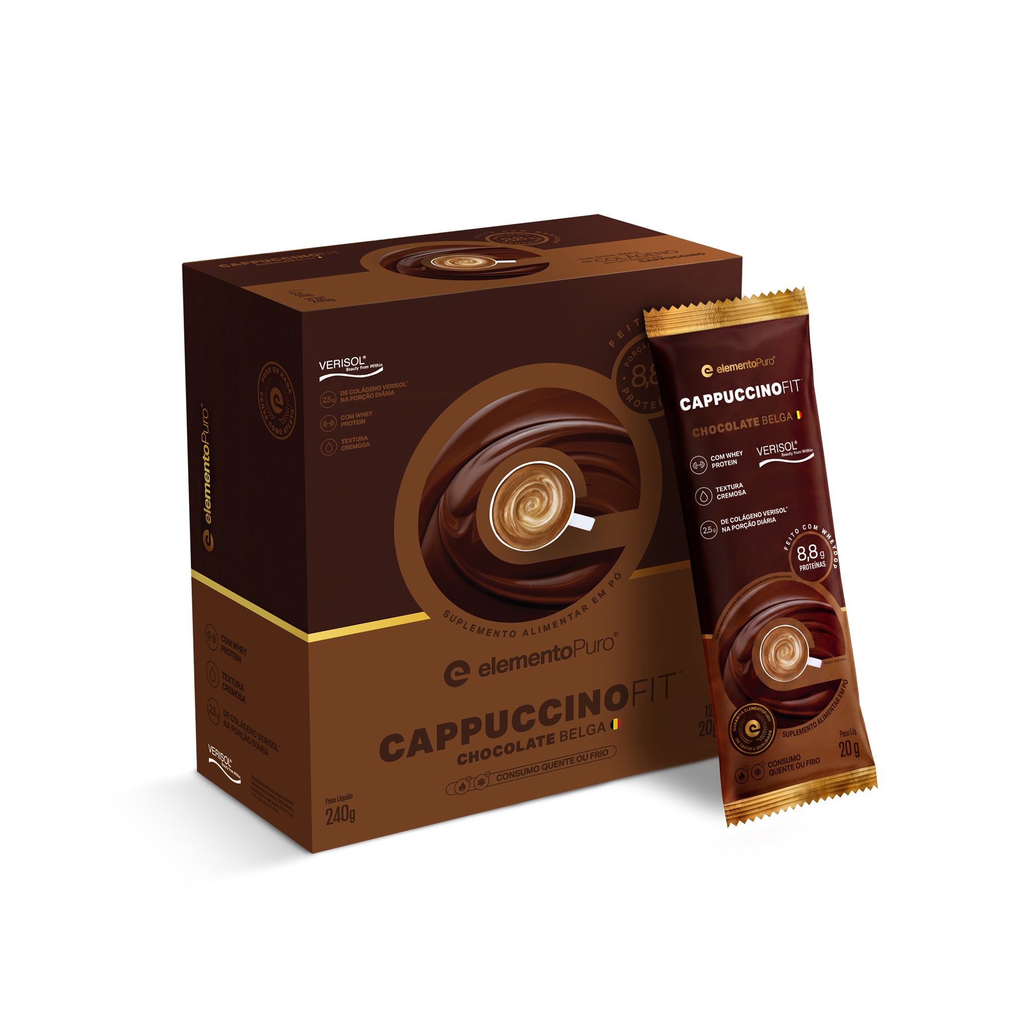 CAPPUCCINOFIT Chocolate Belga Display 240g - 12x20g